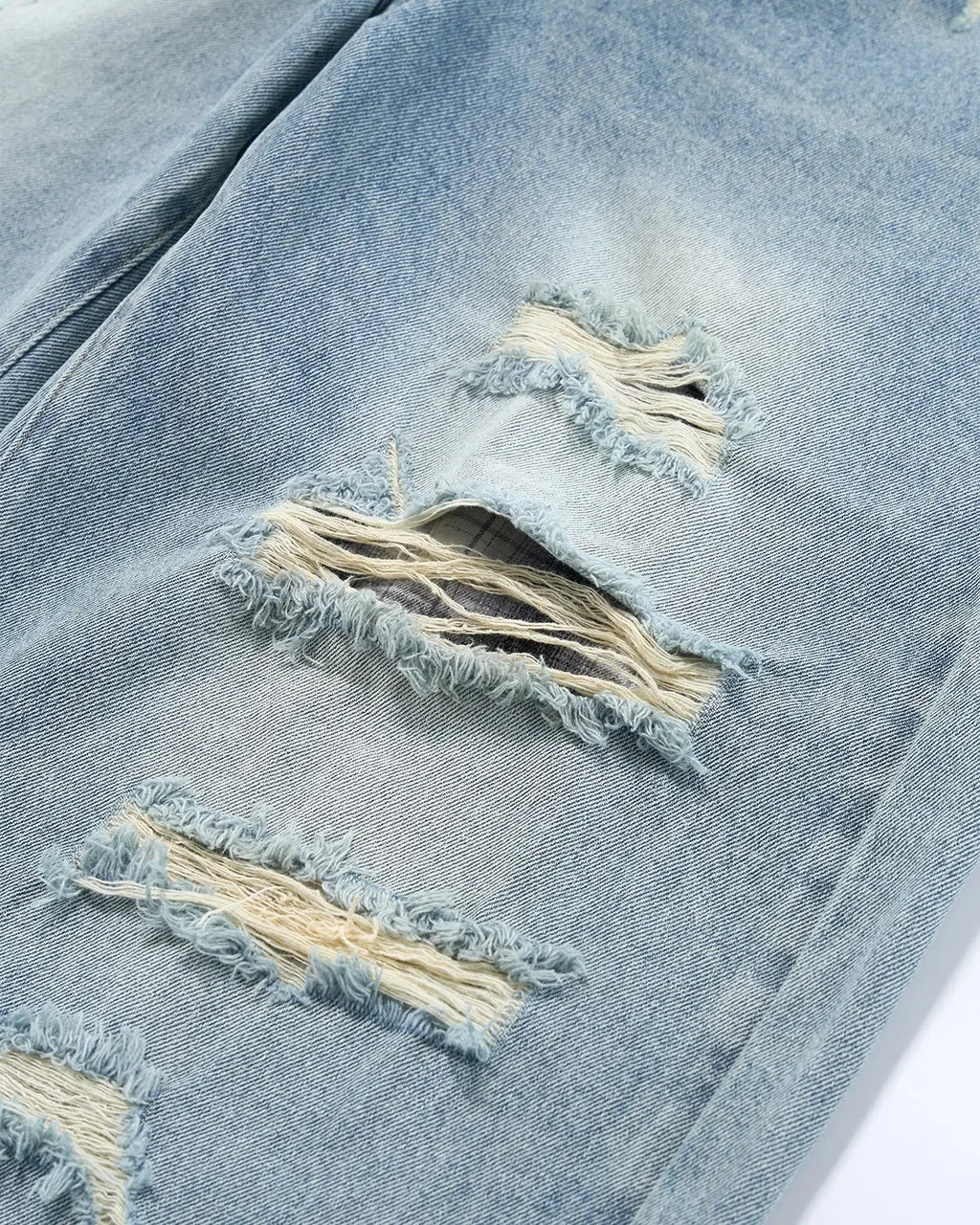 Vintage Wash Distressed Baggy Jeans | Inflation Streetwear
