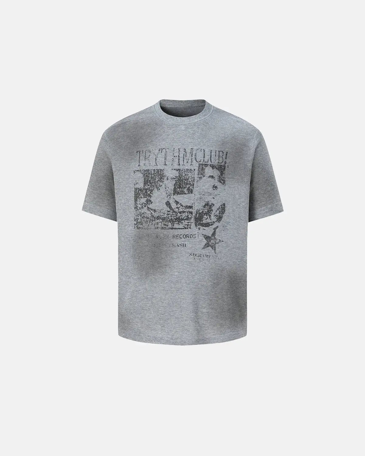 Distressed Graphic Waffle Tee | Inflation Streetwear