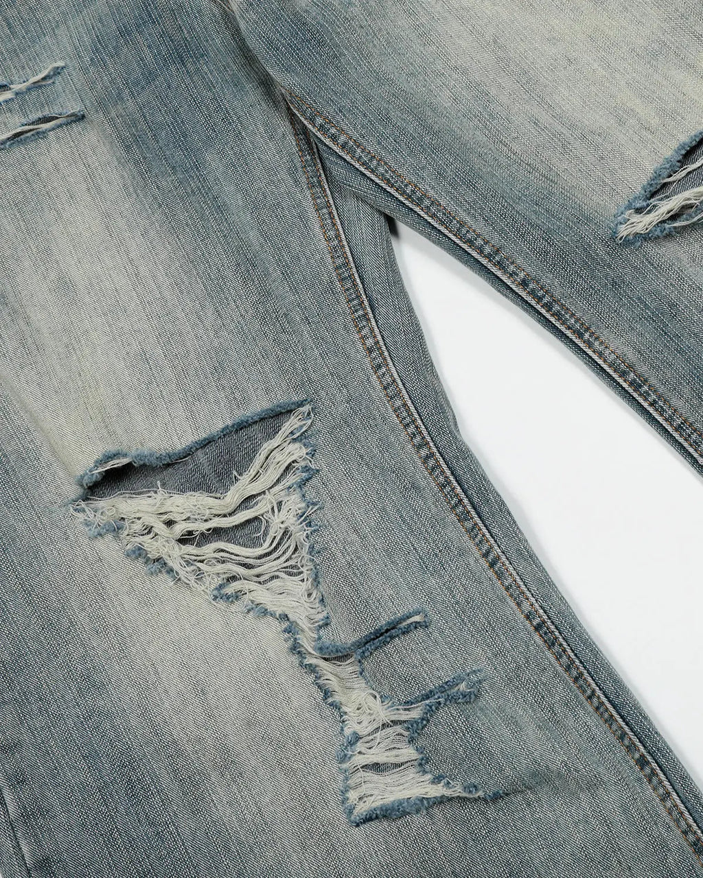 Bamboo Weave Distressed Baggy Jeans | Inflation Streetwear