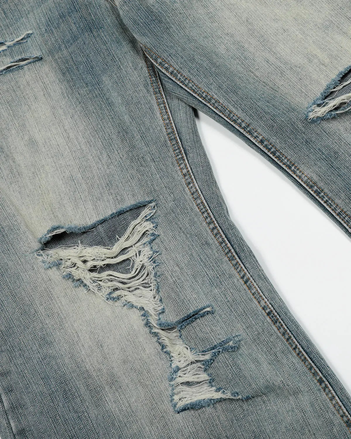Bamboo Weave Distressed Baggy Jeans | Inflation Streetwear