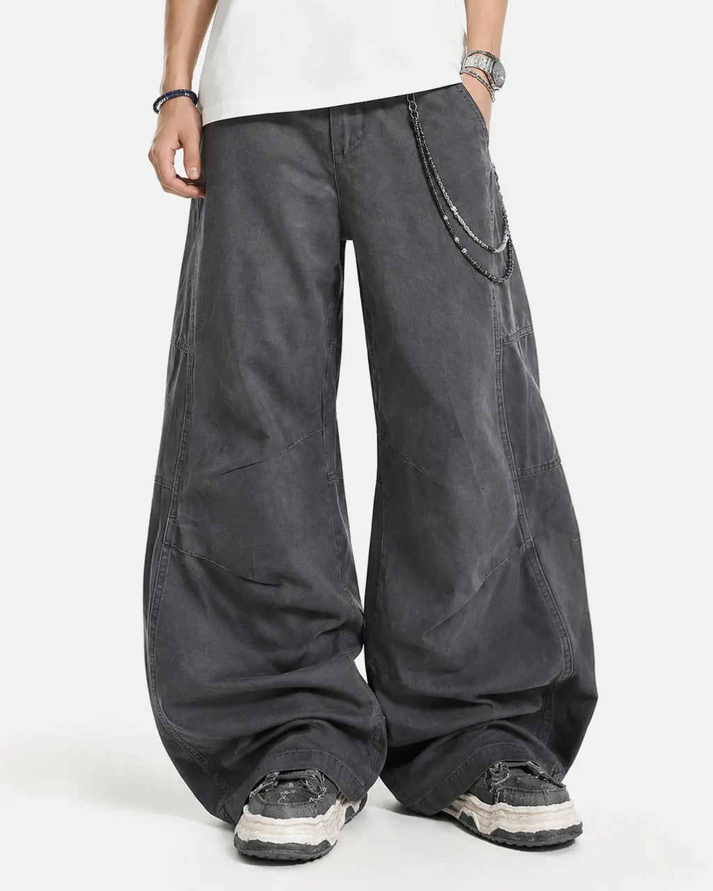 Washed Curved Seam Cargo Pants | Inflation Streetwear