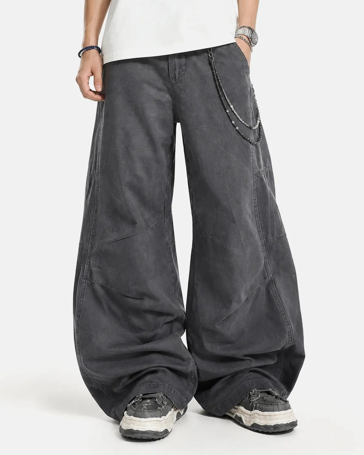 Washed Curved Seam Cargo Pants | Inflation Streetwear