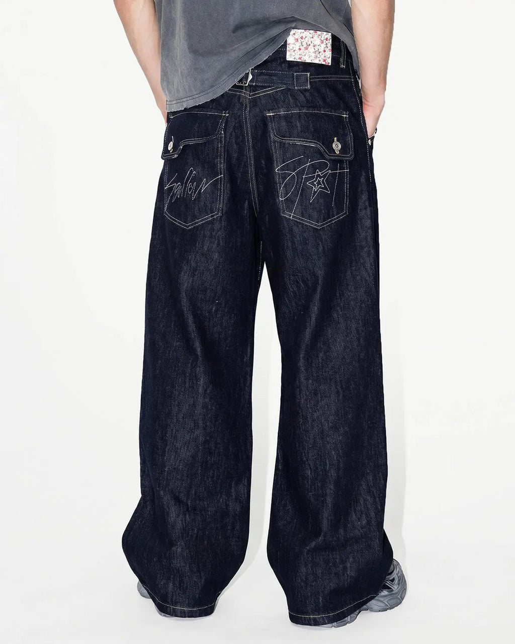 Selvedge Buckle Baggy Jeans | Inflation Streetwear