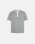 Striped Henley Relaxed T-shirt | Inflation Streetwear