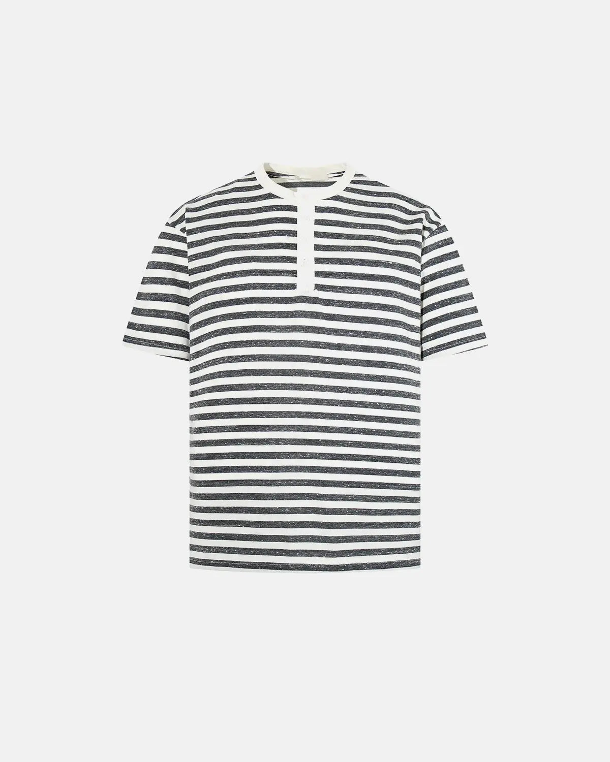 Striped Henley Relaxed T-shirt | Inflation Streetwear
