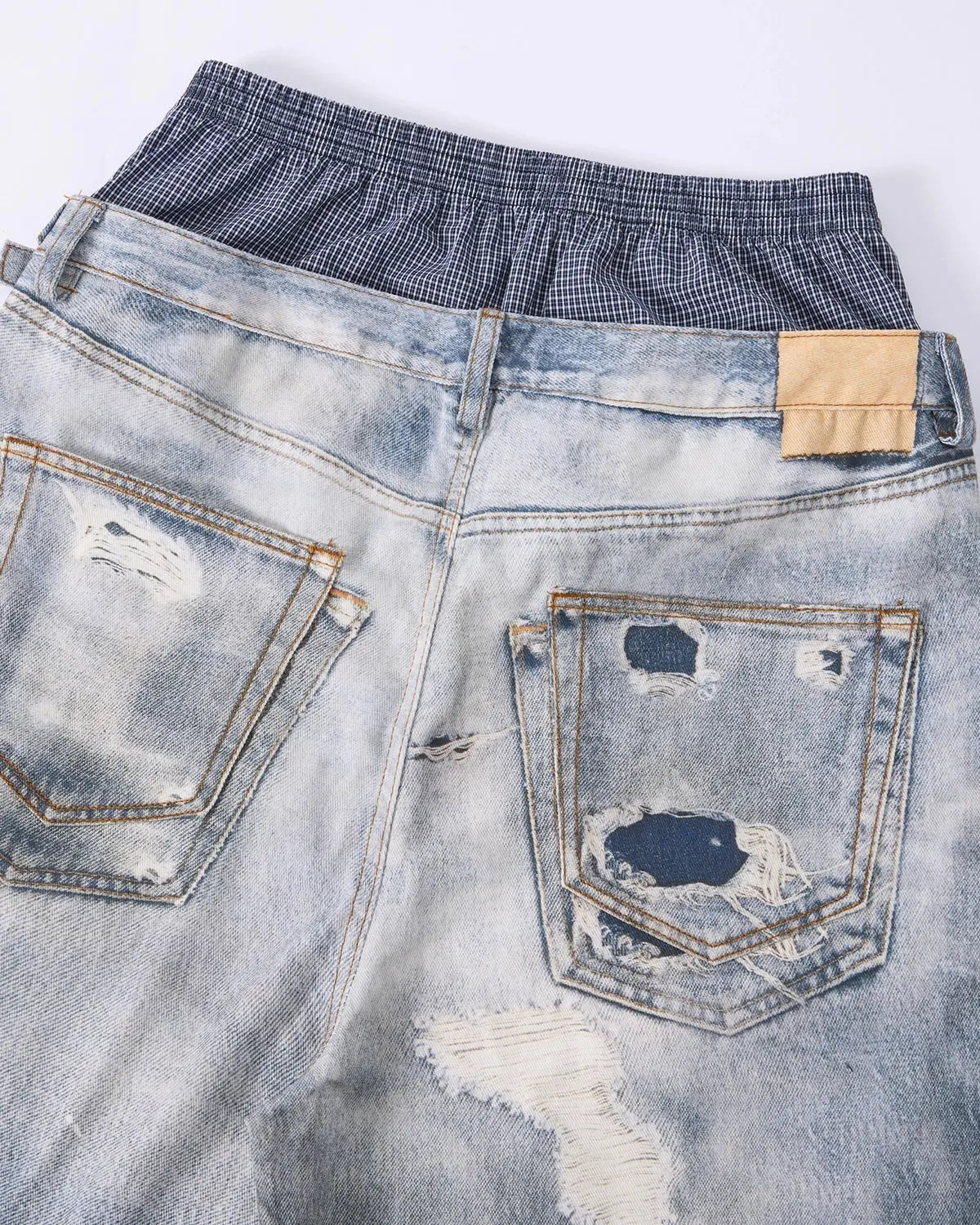 Layered Digital Print Baggy Jeans | Inflation Streetwear
