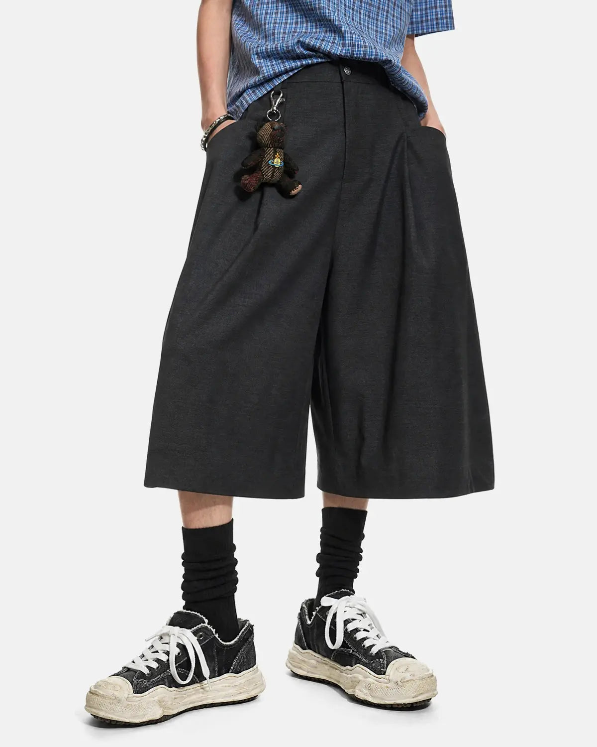 Pleated Wide-Leg Tailored Shorts | Inflation Streetwear