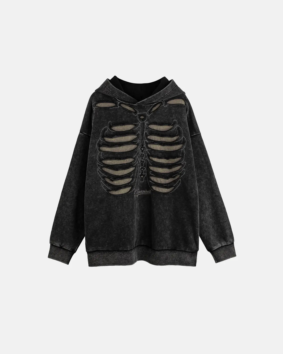 Distressed Ribcage Wash Hoodie | Inflation Streetwear