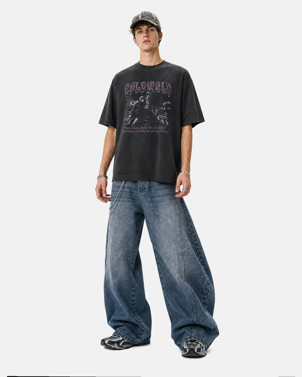 Black Washed Gothic Graphic T-Shirt | Inflation Streetwear