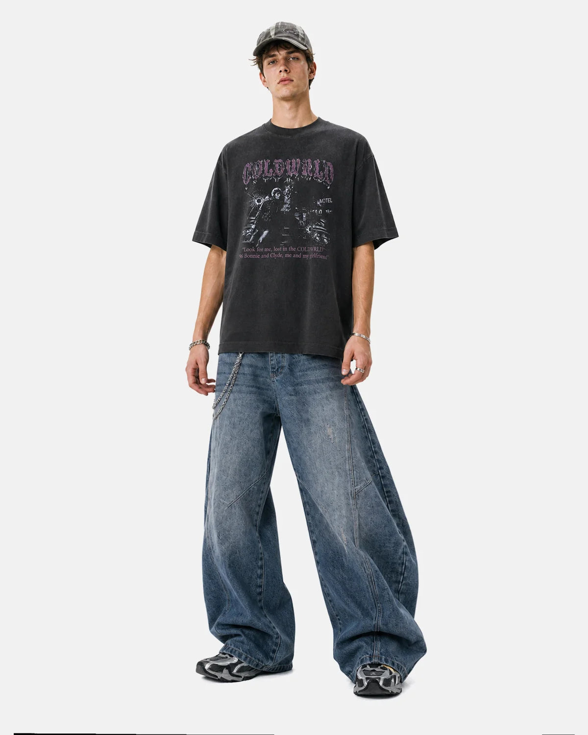 Black Washed Gothic Graphic T-Shirt | Inflation Streetwear