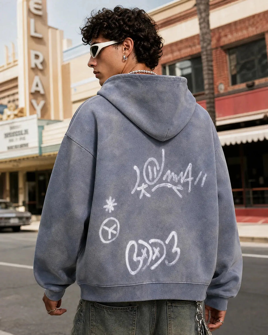 INFLATION Graffiti Washed Zip Up Hoodies