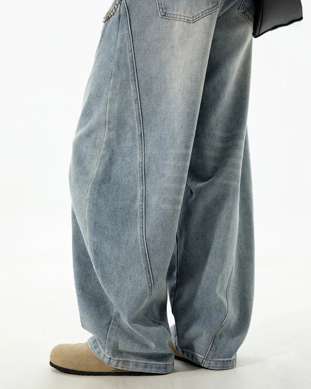 Curved Seam Deconstructed Barrel Jeans | Inflation Streetwear