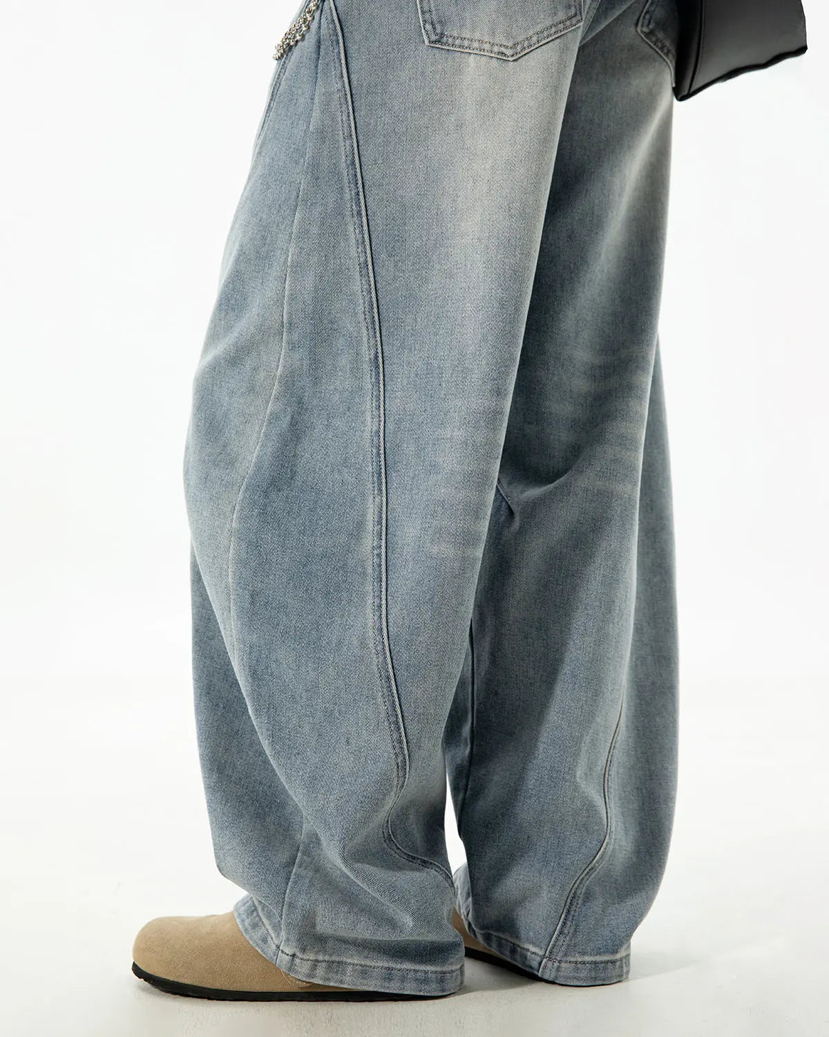 Curved Seam Deconstructed Barrel Jeans | Inflation Streetwear