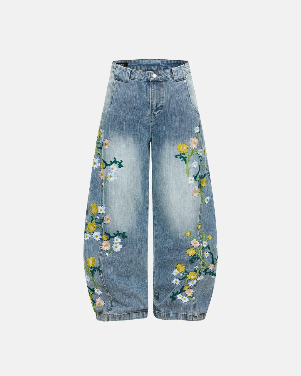 Embroidery Bamboo Weave Baggy Jeans | Inflation Streetwear