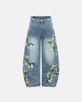 Embroidery Bamboo Weave Baggy Jeans | Inflation Streetwear
