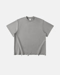 Embroidered Frayed Hem Oversized T-Shirt | Inflation Streetwear