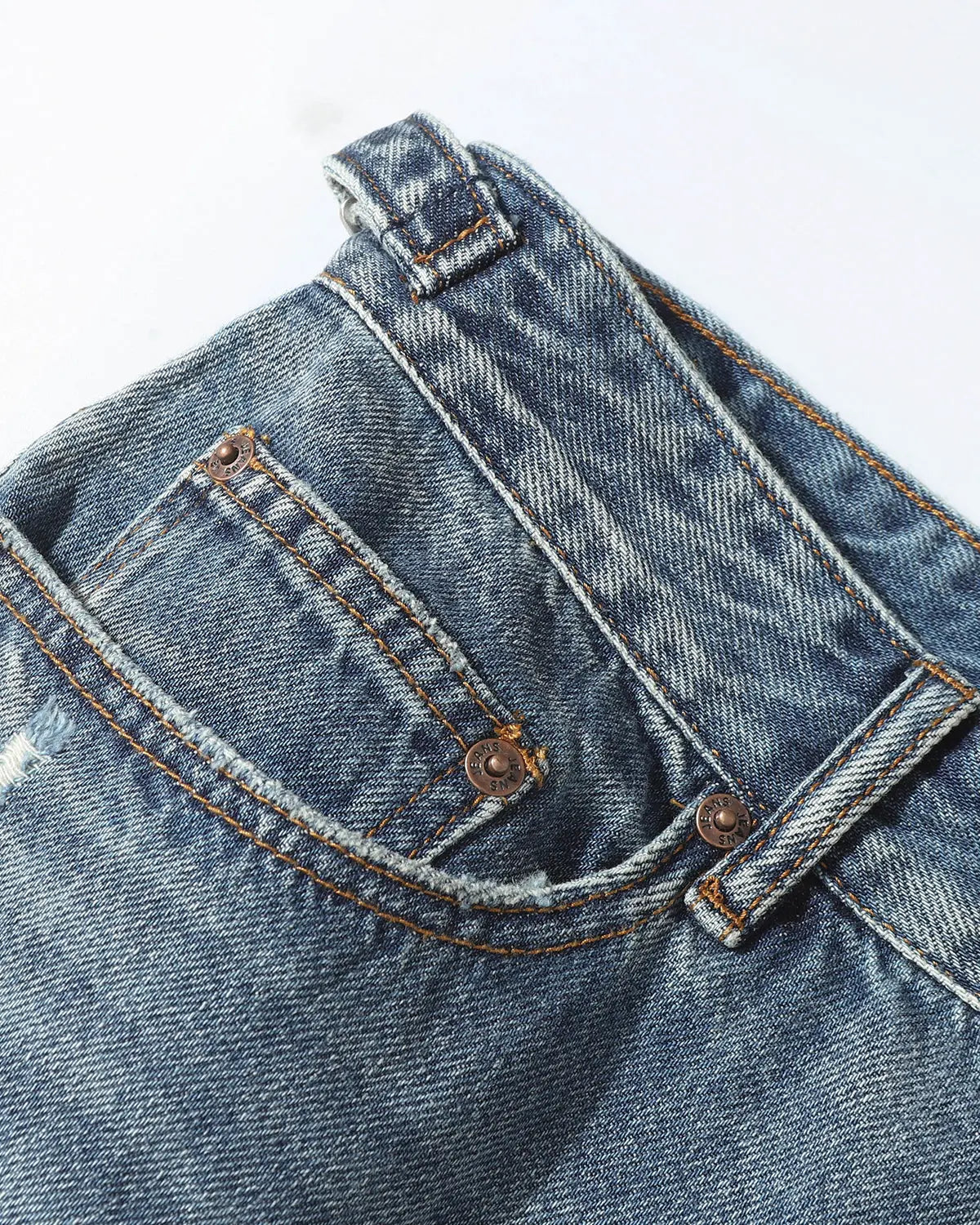 Distressed Baggy Jorts with Adjustable Waist Tabs | Inflation Streetwear