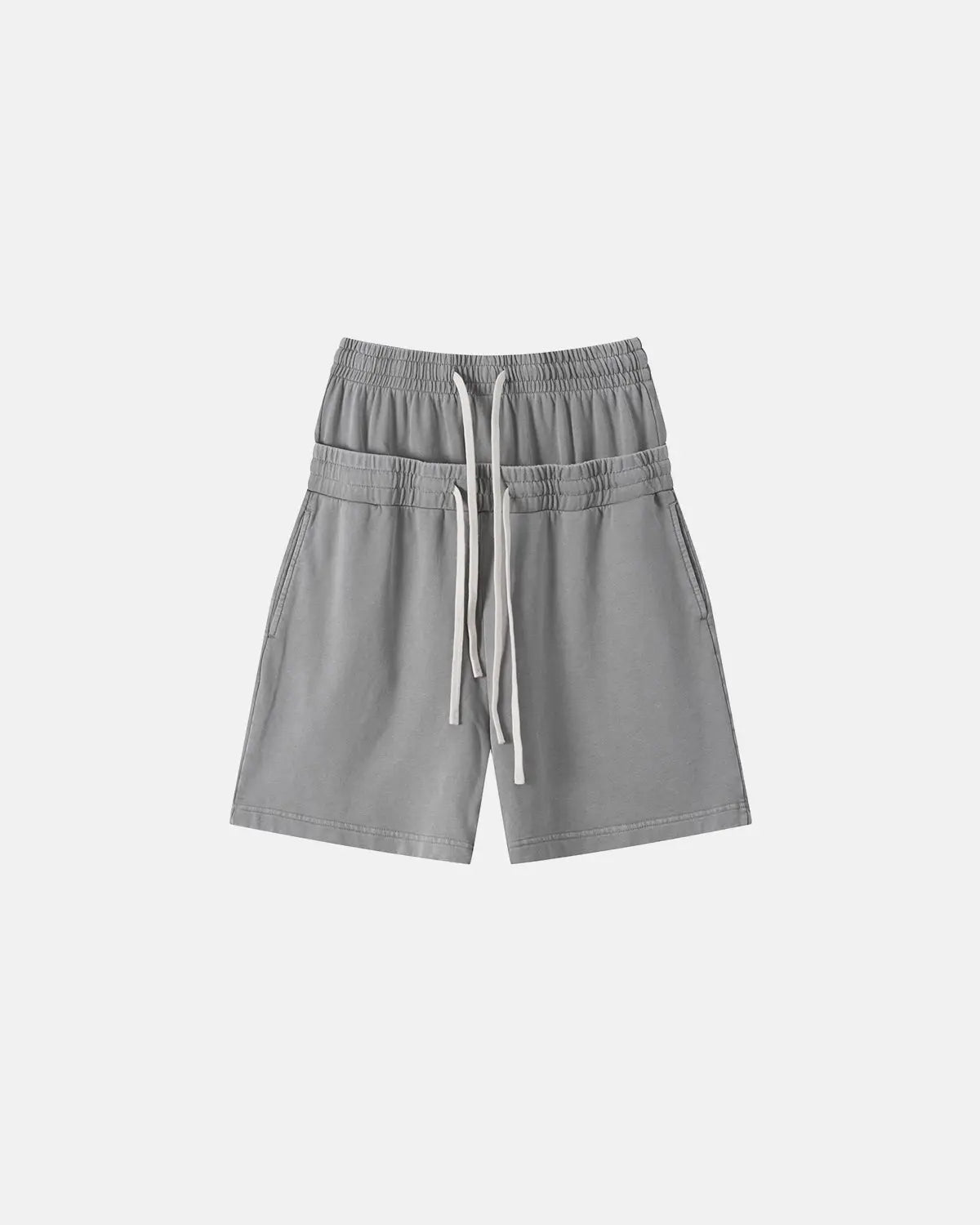 Double Waist Acid Wash Sweat Shorts | Inflation Streetwear