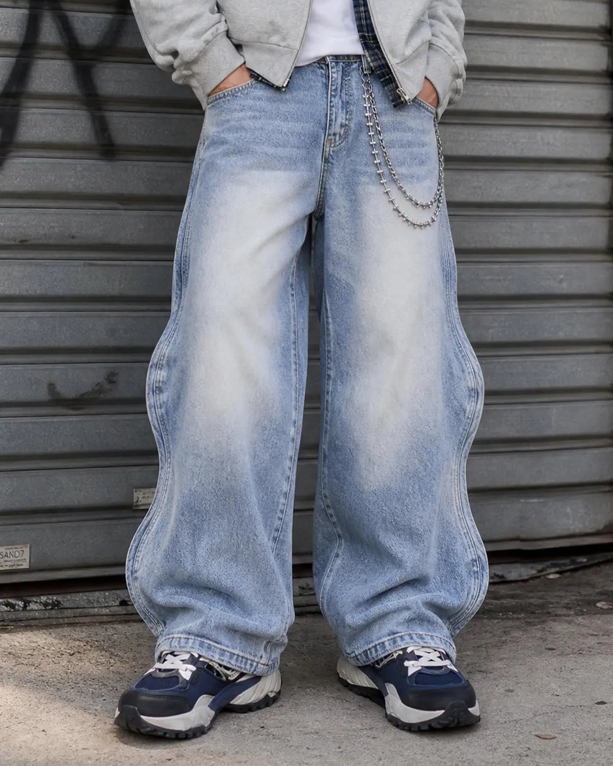 INFLATION Wave Washed Baggy Jeans
