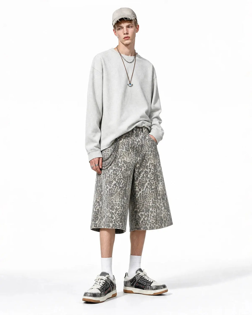 Leopard Print Baggy Shorts | Inflation Streetwear