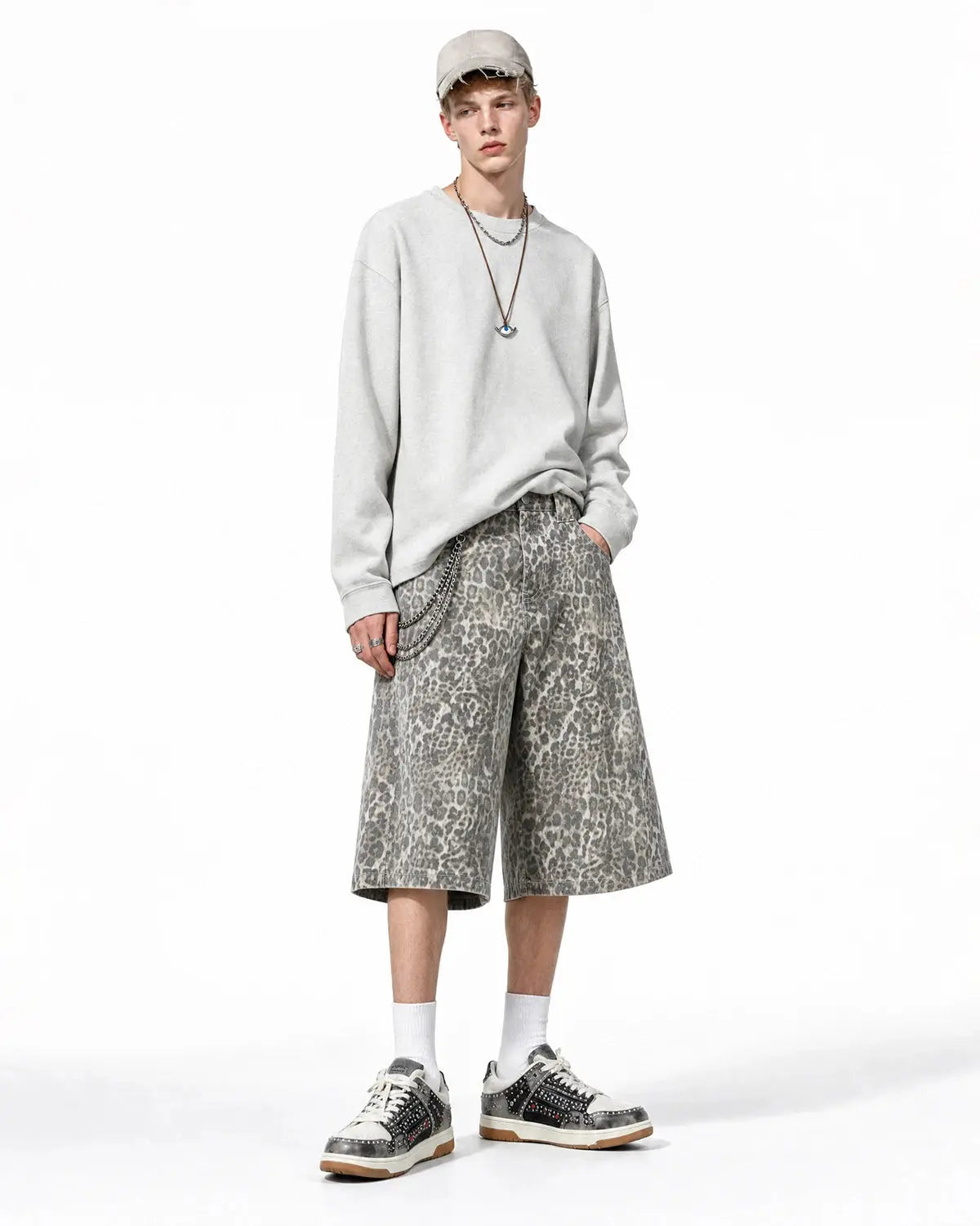 Leopard Print Baggy Shorts | Inflation Streetwear