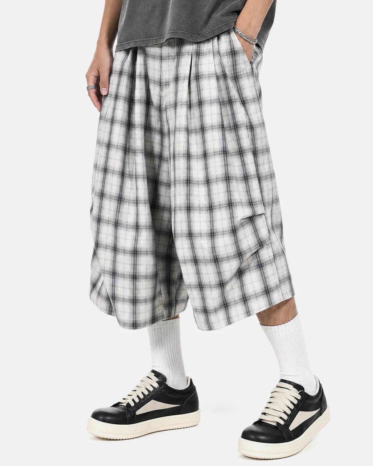 Plaid Longline Casual Shorts | Inflation Streetwear