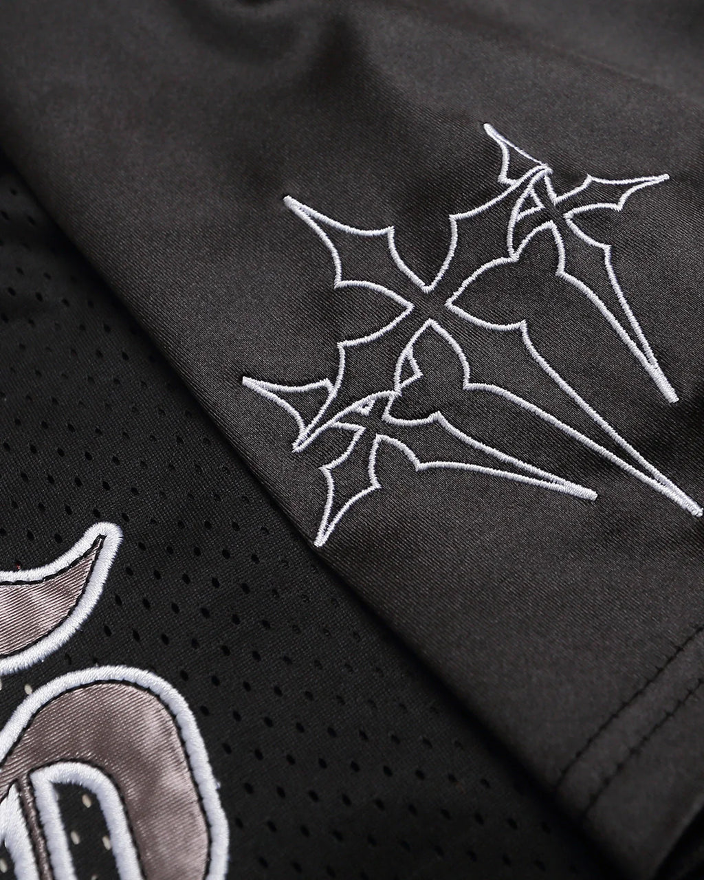 Gothic Embroidered Mesh Jersey | Inflation Streetwear