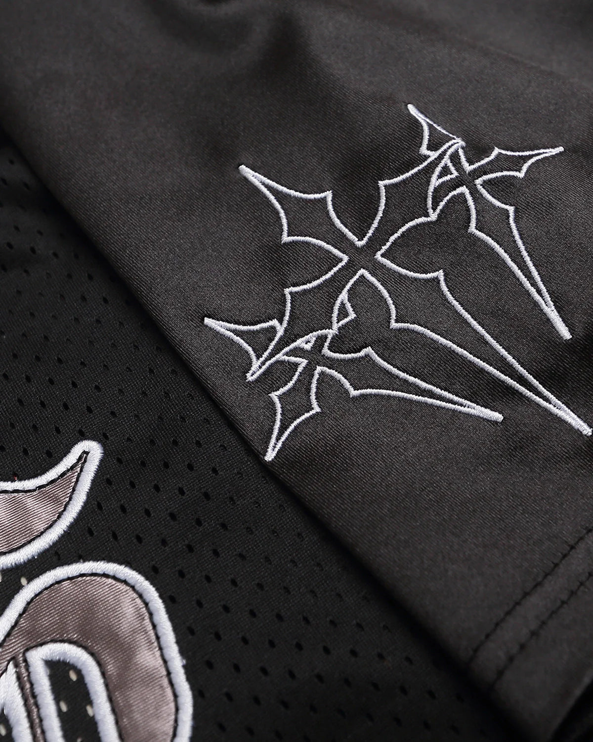 Gothic Embroidered Mesh Jersey | Inflation Streetwear