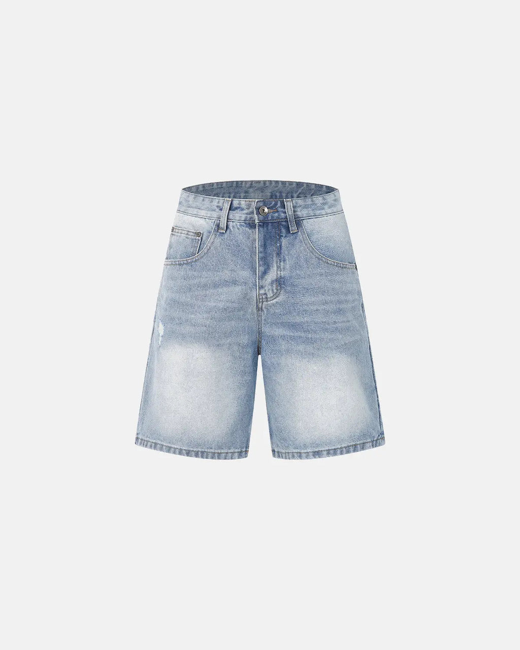 Ripped Mid-Length Washed Denim Shorts | Inflation Streetwear