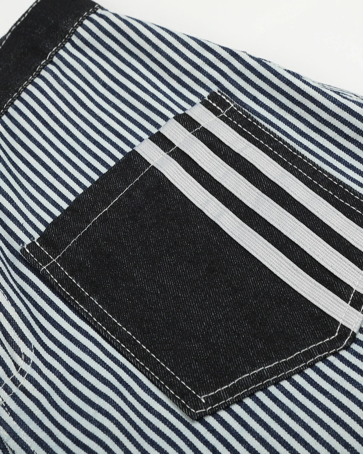 Striped Patch Pocket Baggy Jeans | Inflation Streetwear