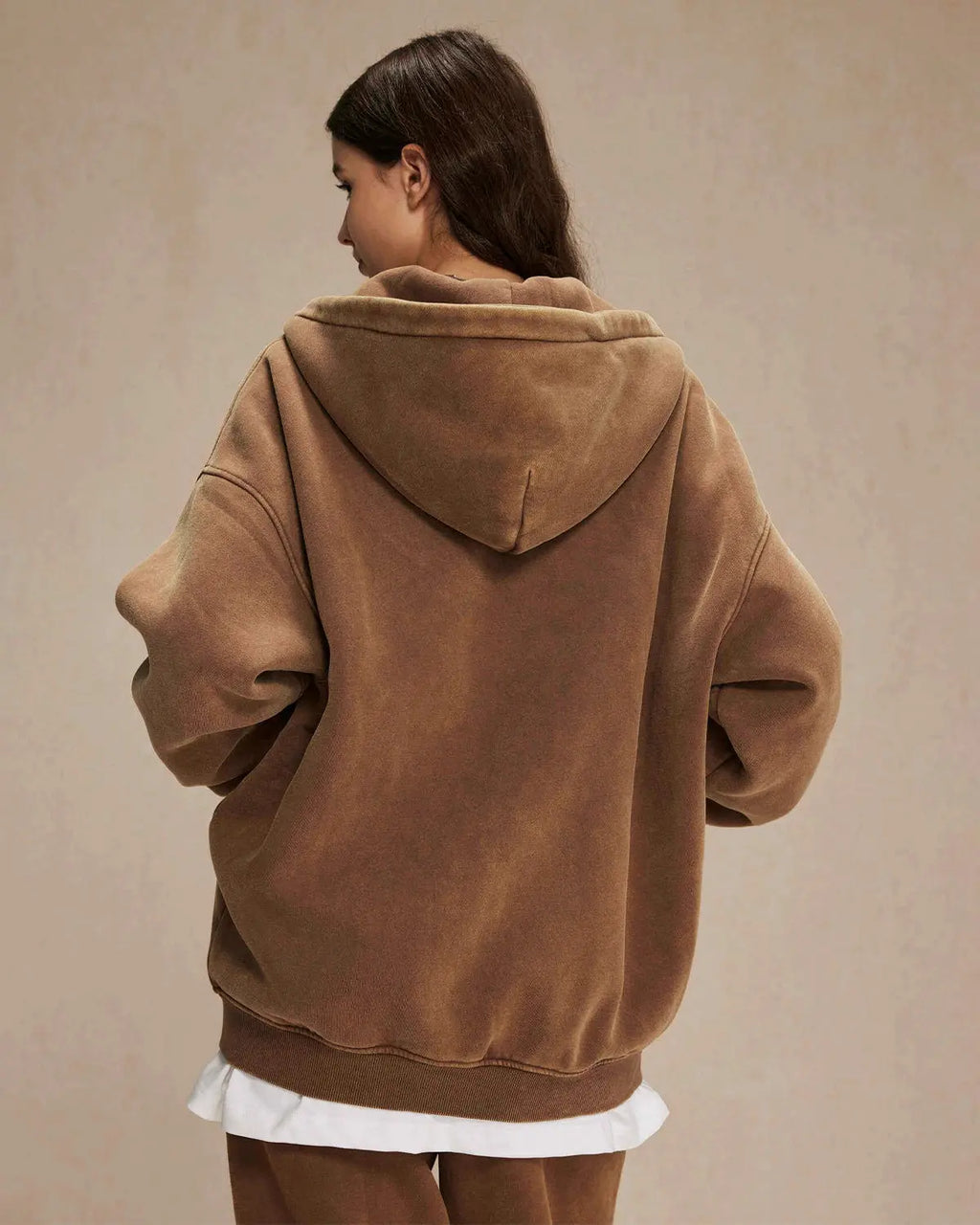 Acid Washed Distressed Fleece Zip Up Hoodies | Inflation Streetwear