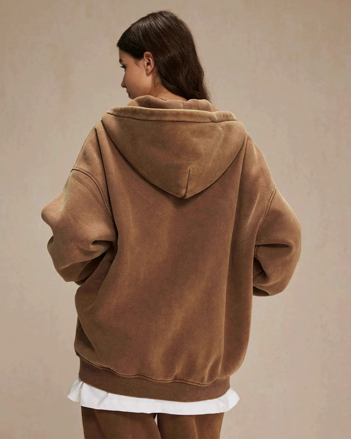 Acid Washed Distressed Fleece Zip Up Hoodies | Inflation Streetwear