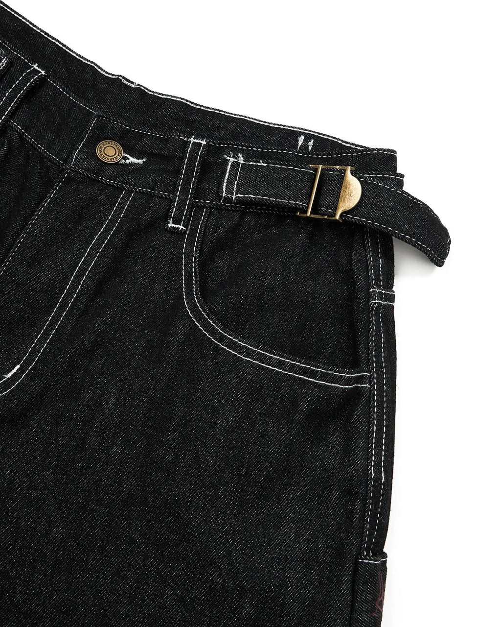 Raw Denim Baggy Jorts with Adjustable Tabs | Inflation Streetwear