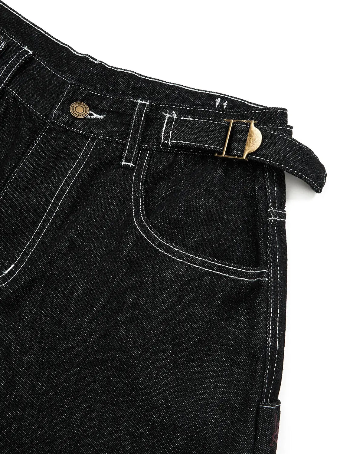 Raw Denim Baggy Jorts with Adjustable Tabs | Inflation Streetwear