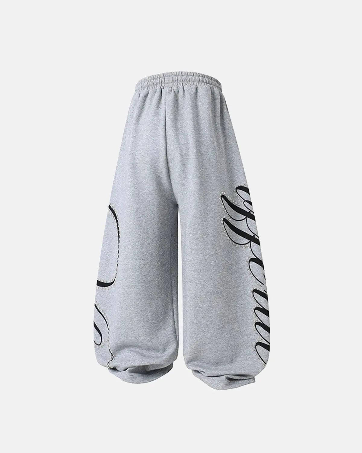 Rhinestone Script Baggy Sweatpants | Inflation Streetwear