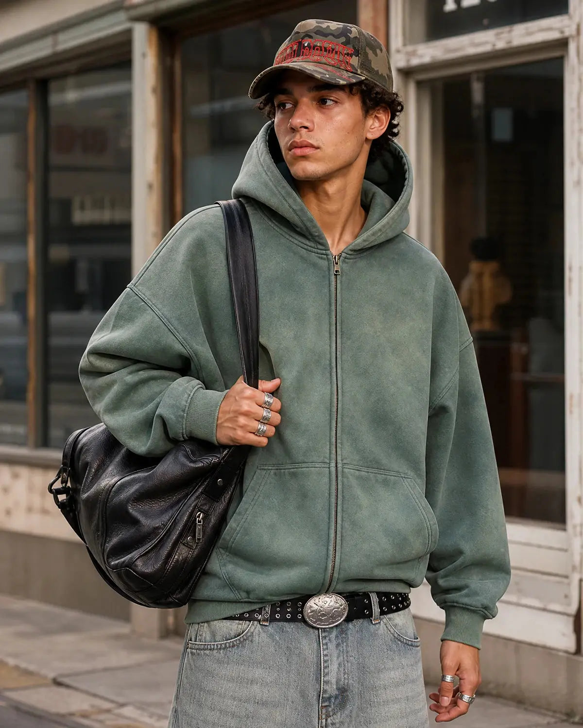 INFLATION Monkey Wash Zip Up Hooded Jacket