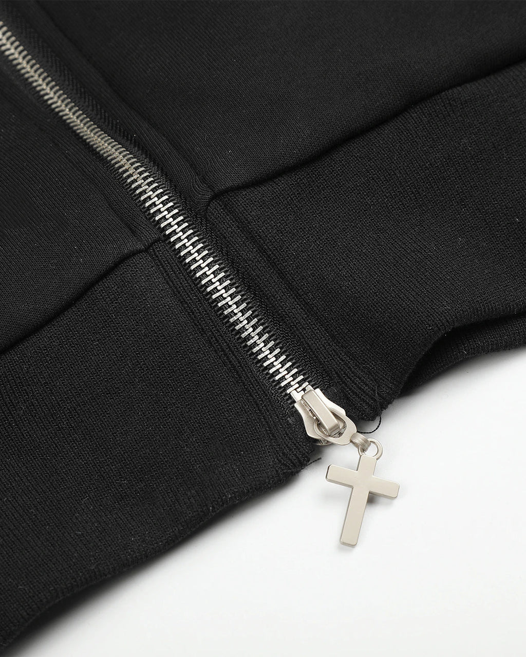 Braided Embroidery Boxy Zip Up Hoodie | Inflation Streetwear