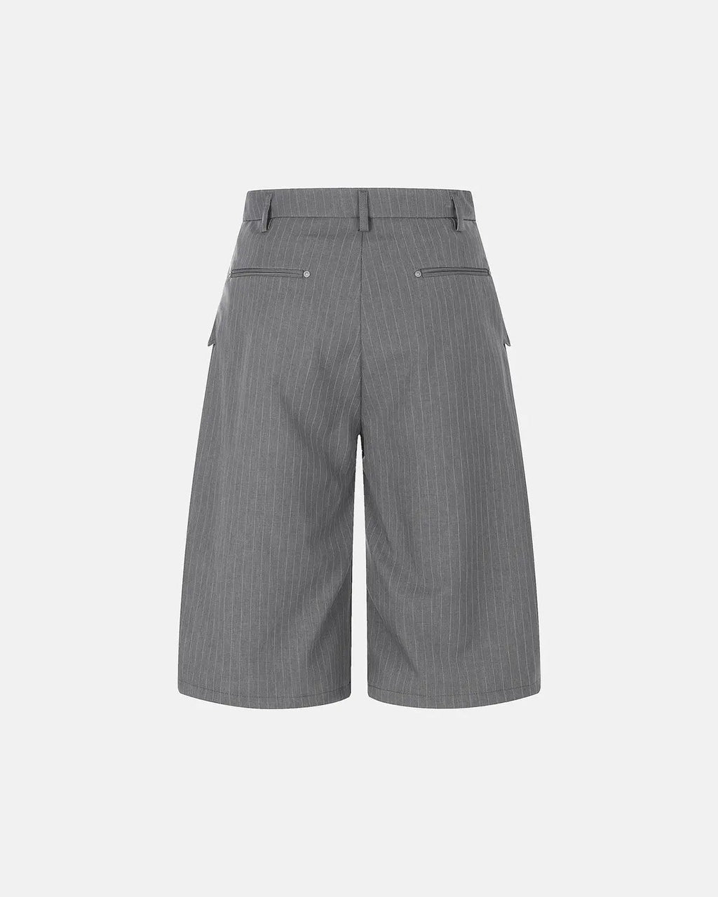 Pinstripe Pleated Ring Detail Tailored Shorts | Inflation Streetwear