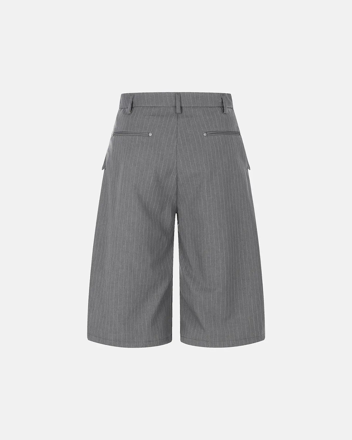 Pinstripe Pleated Ring Detail Tailored Shorts | Inflation Streetwear
