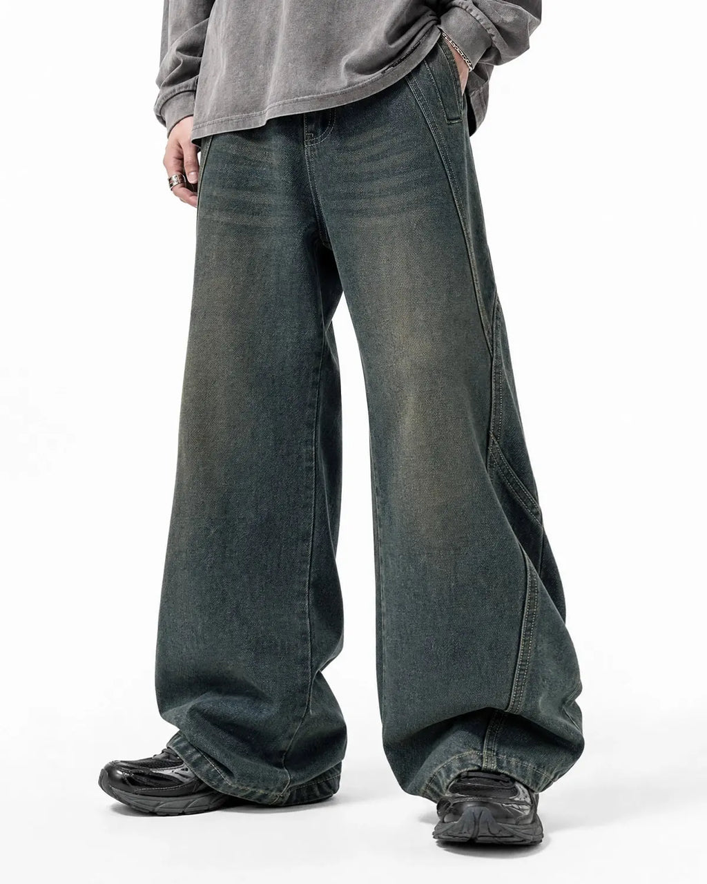 Deconstructed Straight-Leg Jeans | Inflation Streetwear