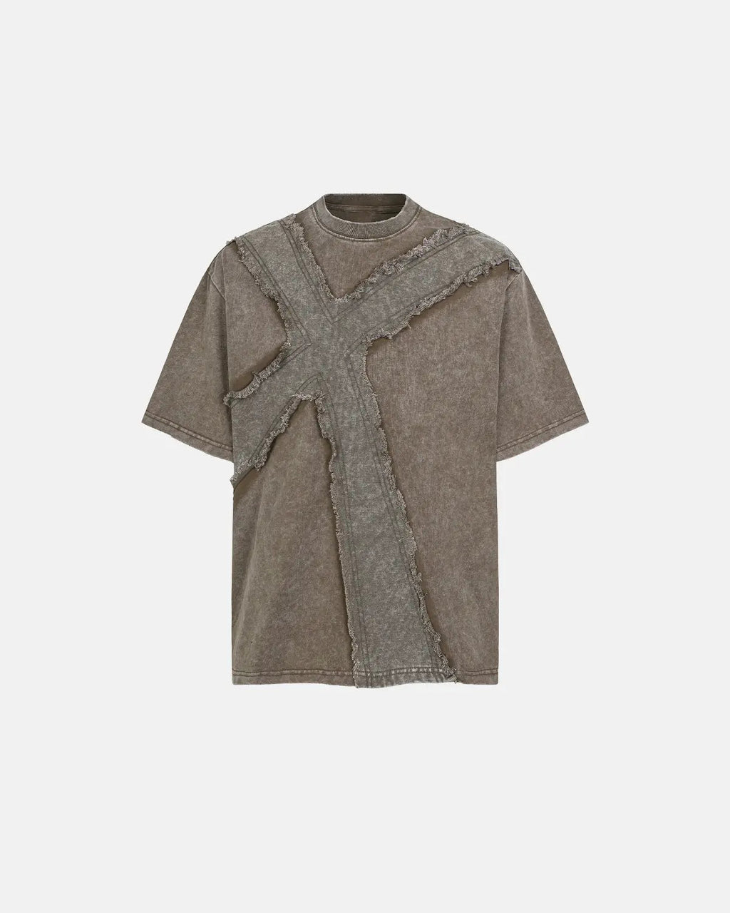 Deconstructed Cross Washed T-Shirt | Inflation Streetwear