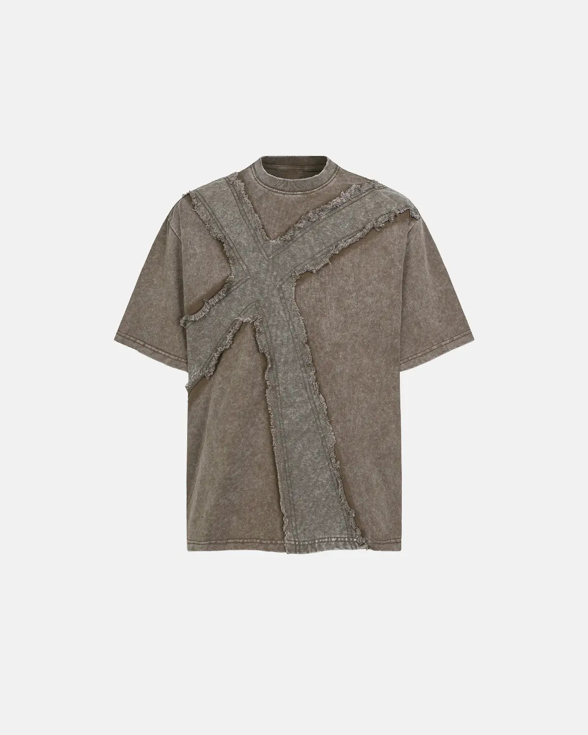 Deconstructed Cross Washed T-Shirt | Inflation Streetwear