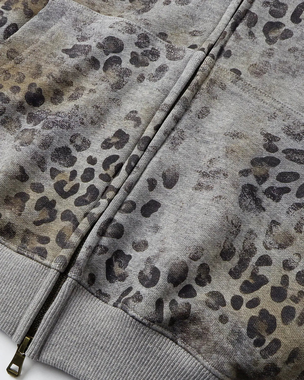 Leopard Print Boxy Zip Up Hoodie | Inflation Streetwear