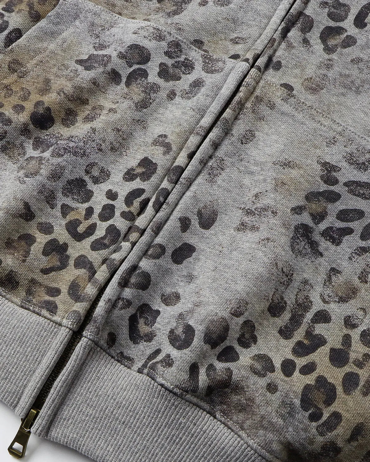 Leopard Print Boxy Zip Up Hoodie | Inflation Streetwear
