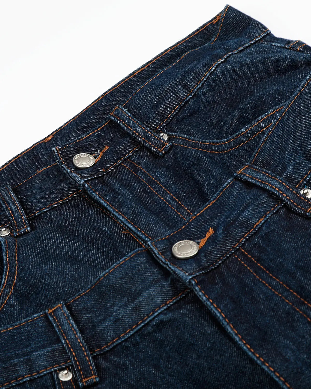 Double Waist Studded Denim Long Jorts | Inflation Streetwear