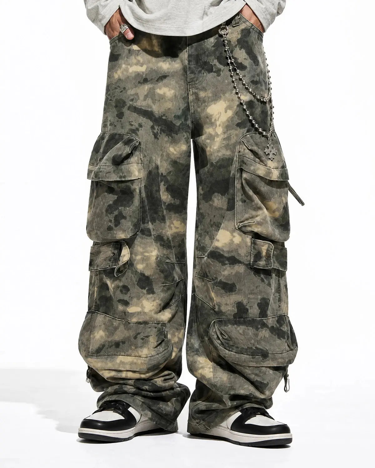 Camo Multi-Pocket Baggy Cargo Pants | Inflation Streetwear
