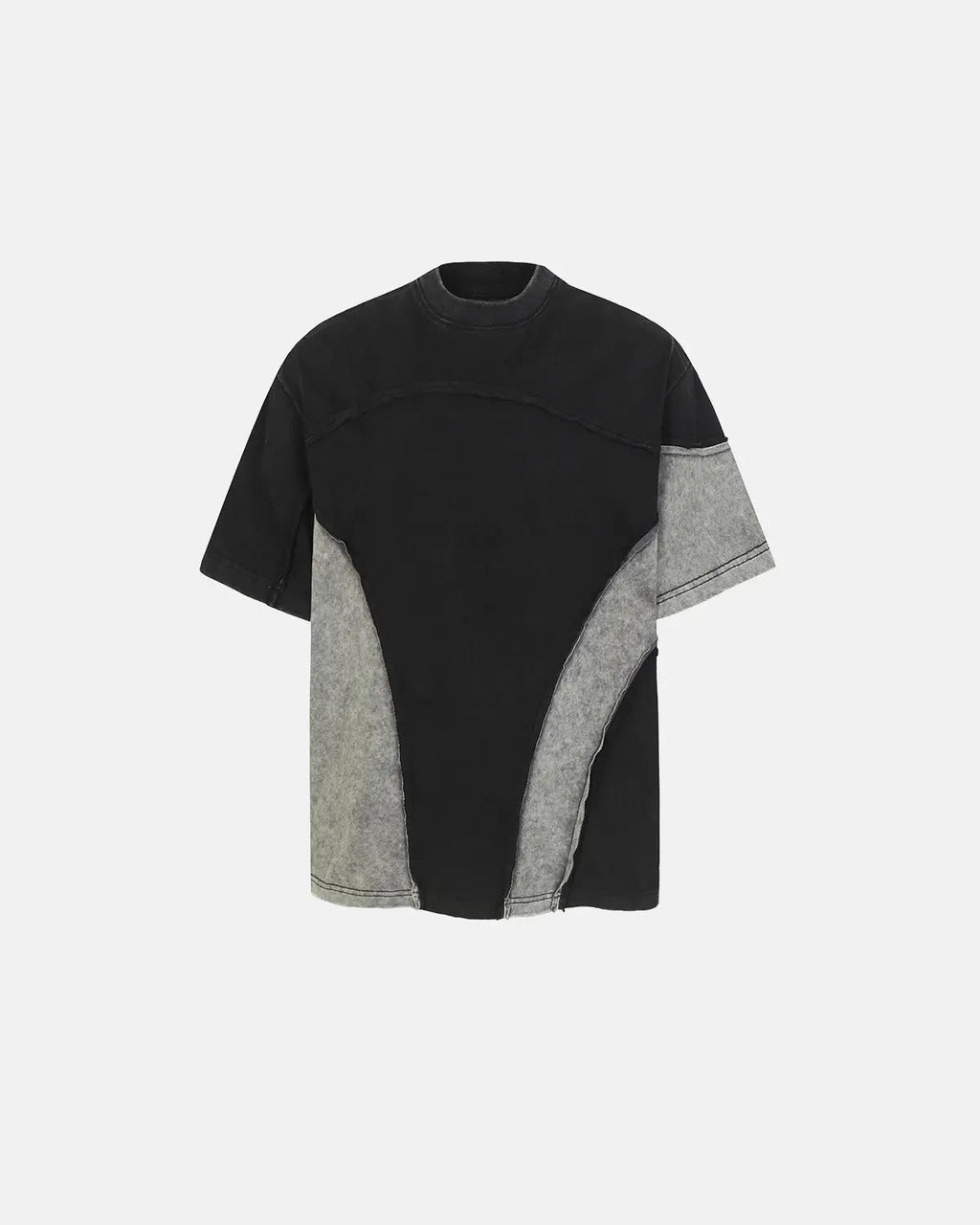 Patchwork Washed Boxy Cropped T-Shirt | Inflation Streetwear