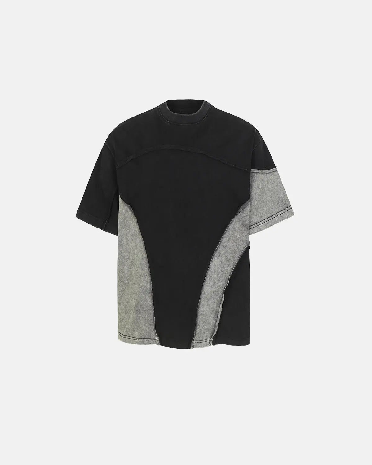 Patchwork Washed Boxy Cropped T-Shirt | Inflation Streetwear