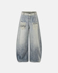 Leopard Patch Barrel Jeans | Inflation Streetwear