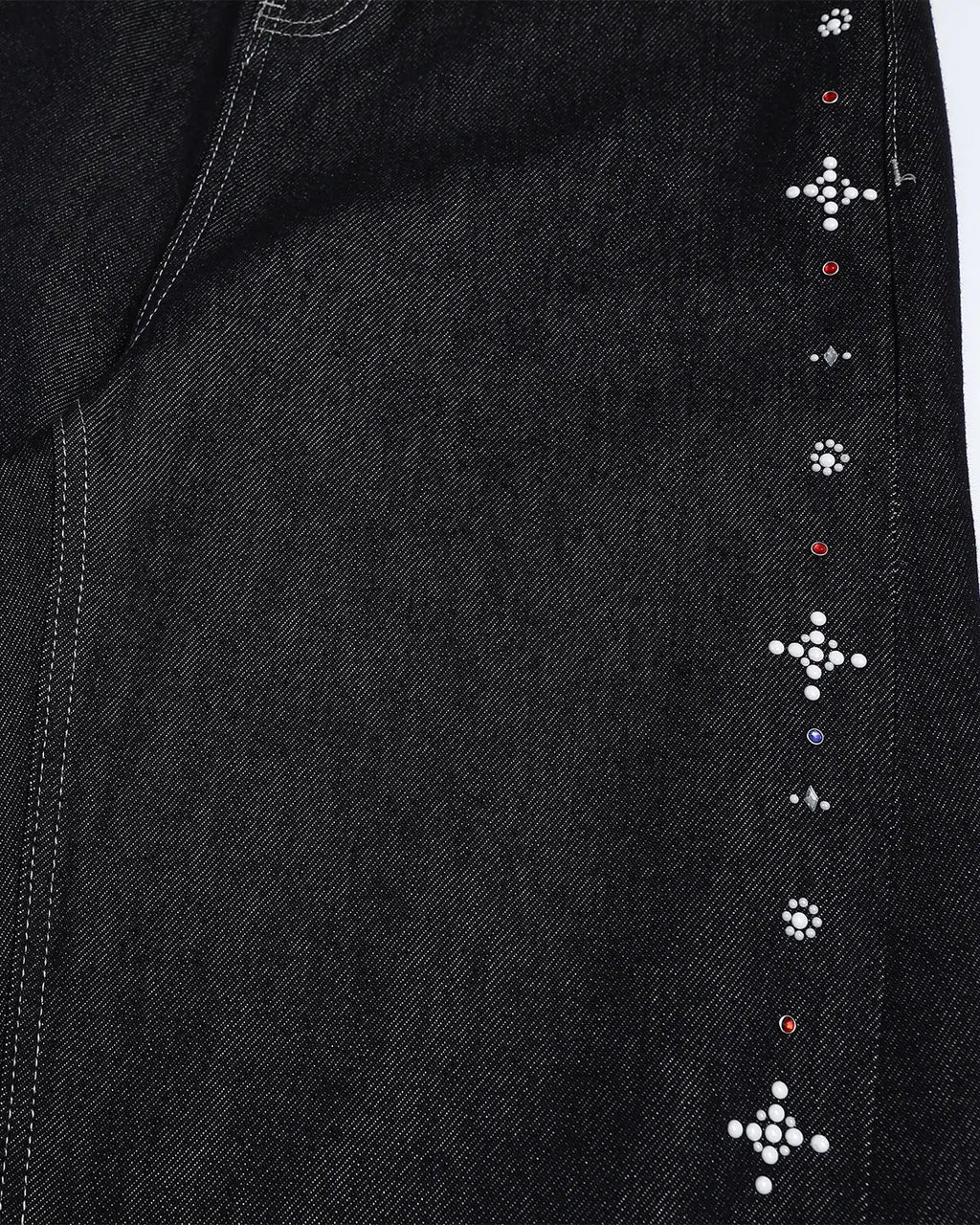 Studded Rhinestone Baggy Denim Jeans | Inflation Streetwear
